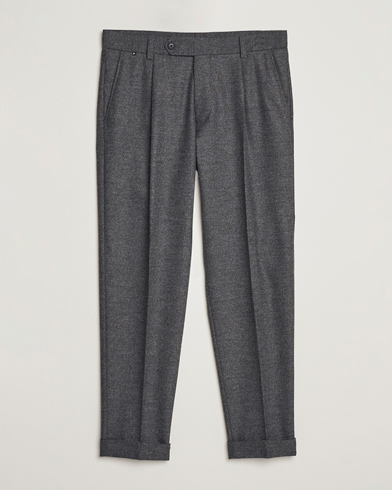 Herren |  | BOSS BLACK | Perin Tech Flannel Pleated Trousers Dark Grey