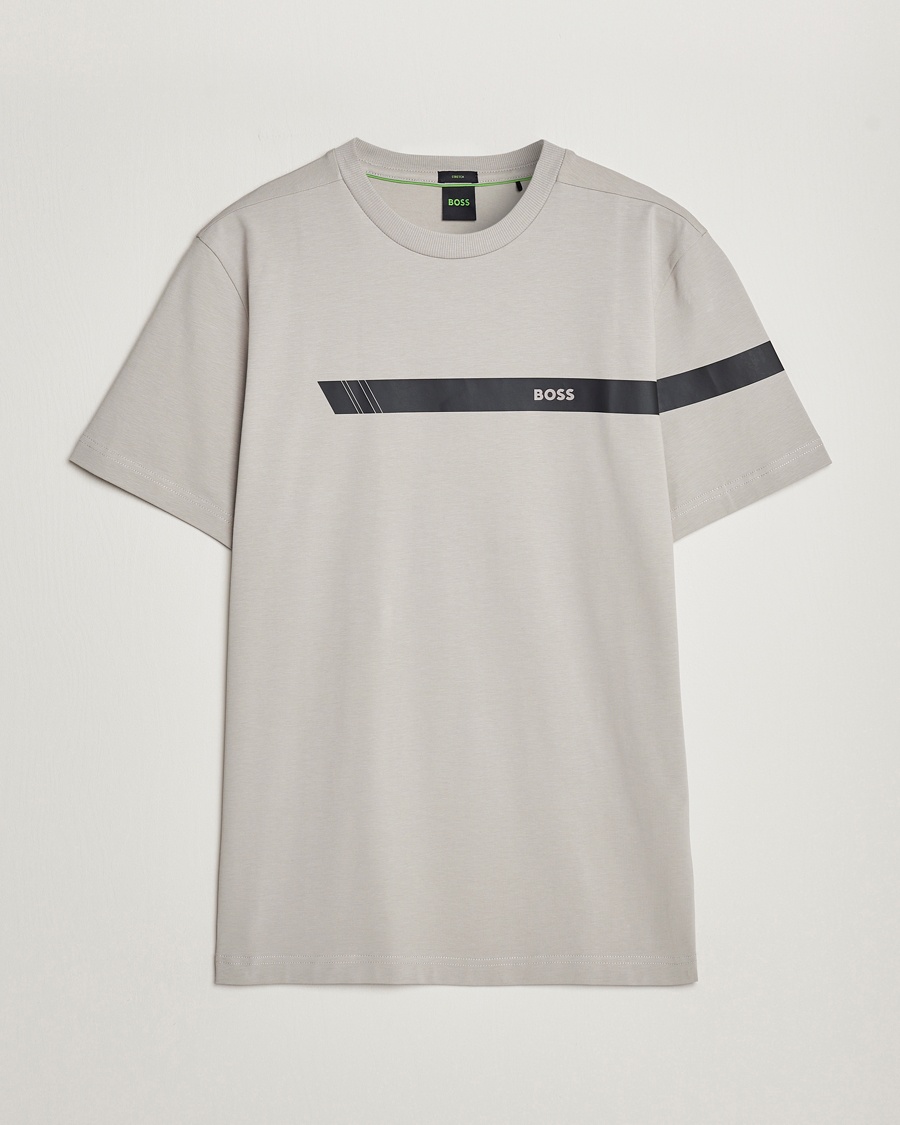 BOSS GREEN Logo Crew Neck T-Shirt Open Grey bei Care of Carl