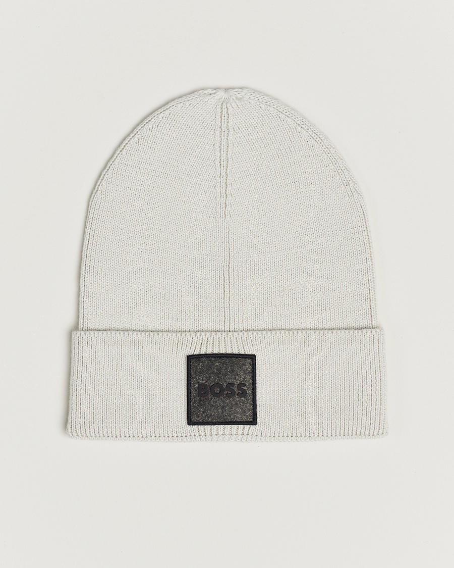BOSS ORANGE Foxxy Logo Beanie Light Grey