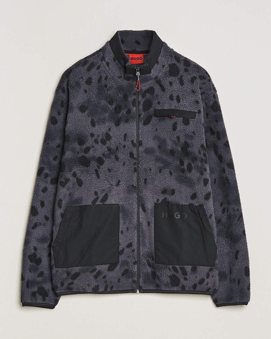 HUGO Deleriac Teddy Full Zip Dark Grey - Grau - Fleecepullover - Grösse: XL