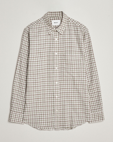 Herren |  | NN07 | Cohen Brushed Flannel Checked Shirt Green/Cream