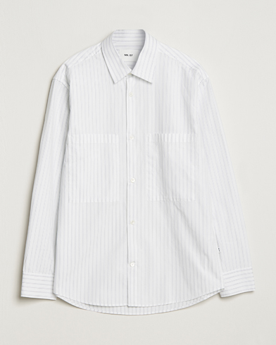 Herren |  | NN07 | Freddie Poplin Striped Shirt White/Black