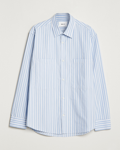 Herren |  | NN07 | Freddie Poplin Striped Shirt Blue/White