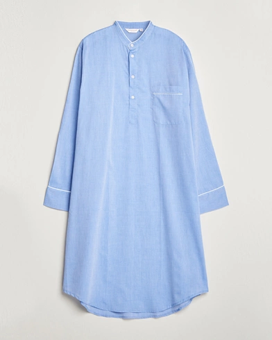 Herren | Pyjama Oberteile | Derek Rose | Cotton Pullover Nightshirt Light Blue