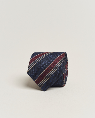 Herren |  | Amanda Christensen | Cotton/Wool/Silk 8cm Regimental Stripe Tie Navy/Red