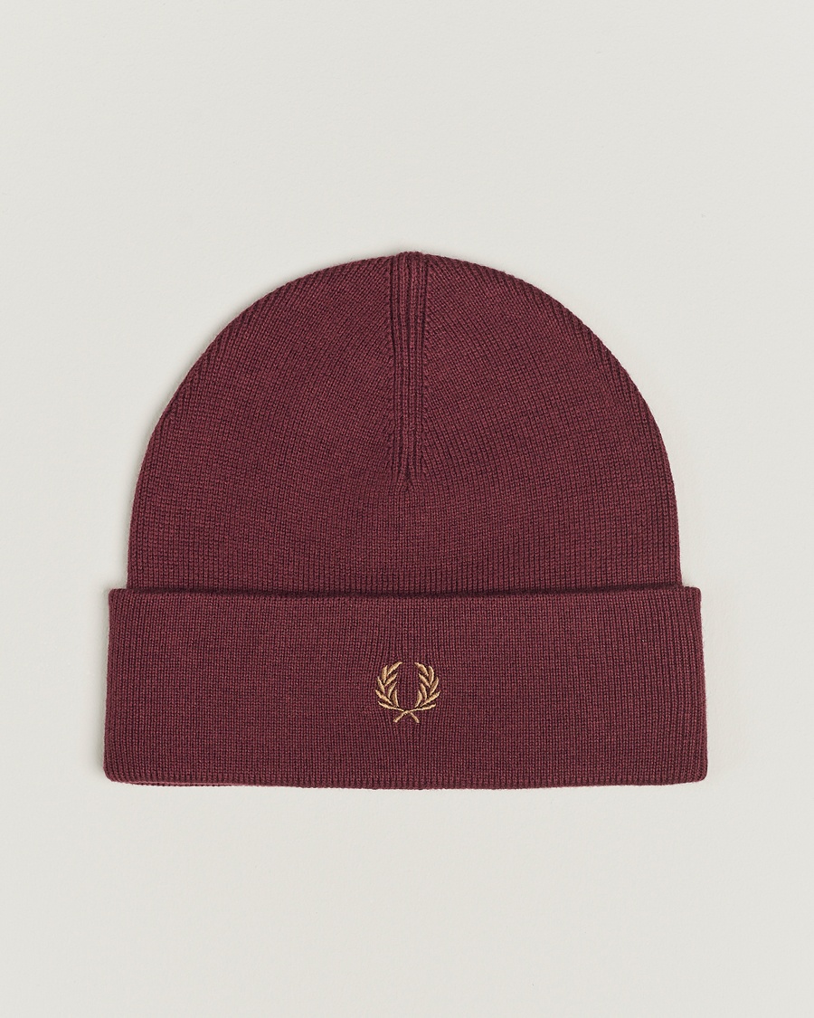 Fred Perry Merino Wool Beanie Oxblood
