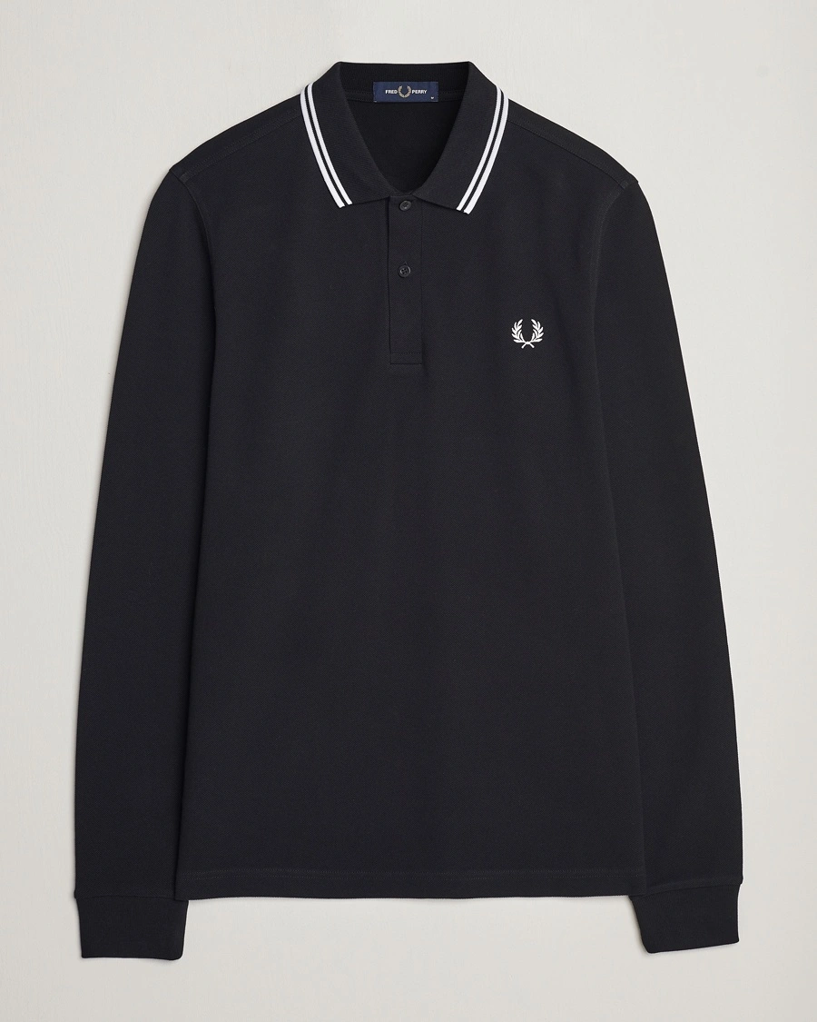 Herren | Fred Perry | Fred Perry | Long Sleeve Twin Tipped Shirt Black