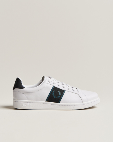 Herren |  | Fred Perry | B721 Leather Sneaker White/Petrol Blue