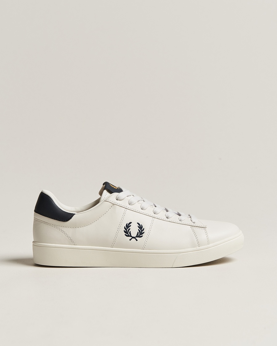 Fred Perry Spencer Leather Sneakers Porcelain/Navy – Weiß