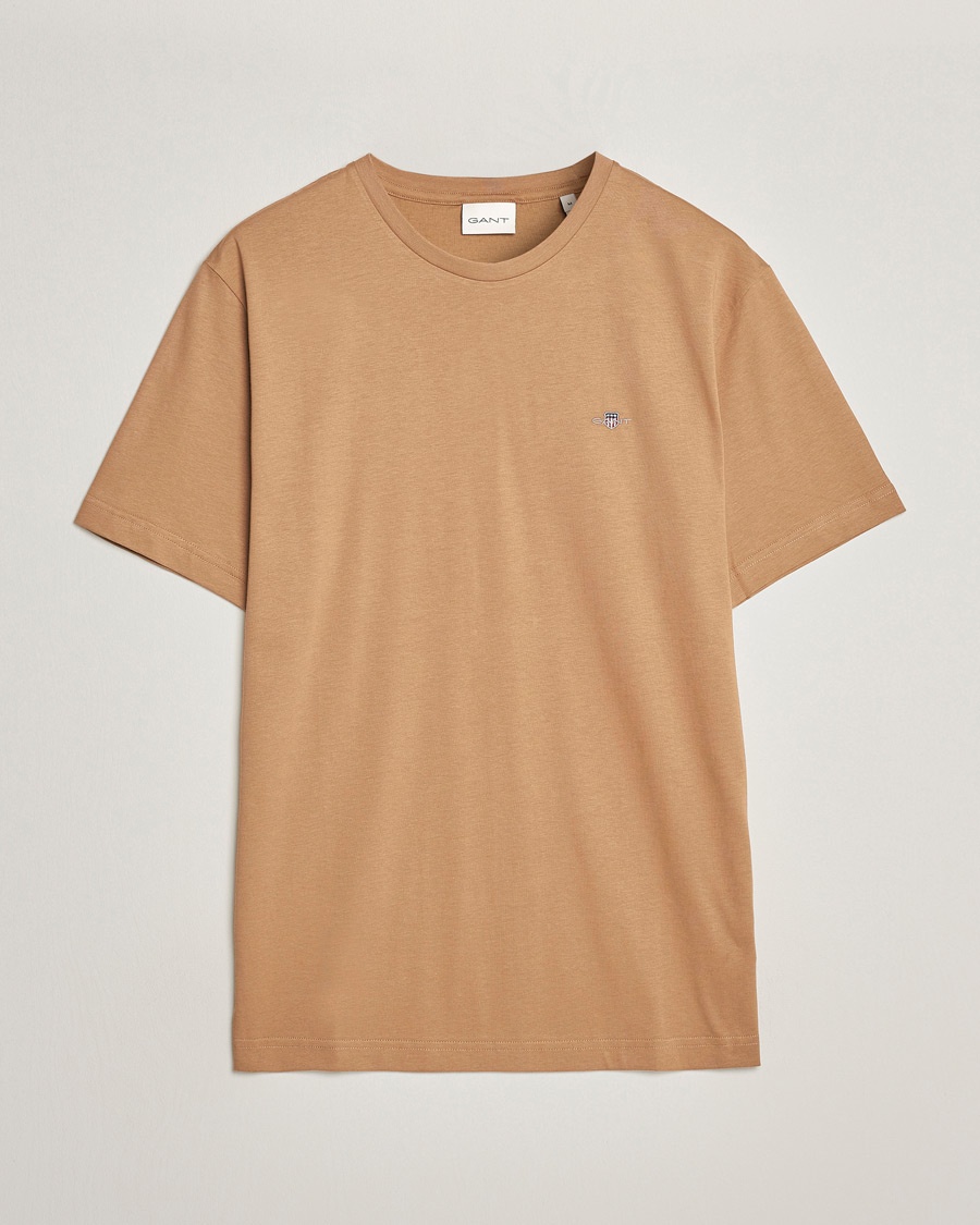 GANT The Original T-shirt Warm Khaki - Beige - T-shirt - Grösse: S