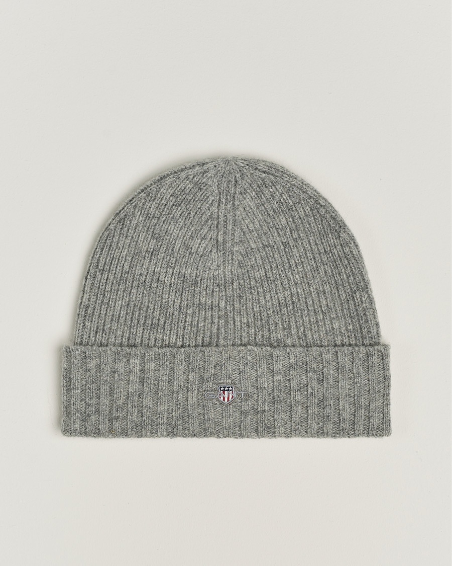GANT Wool Lined Beanie Grey Melange