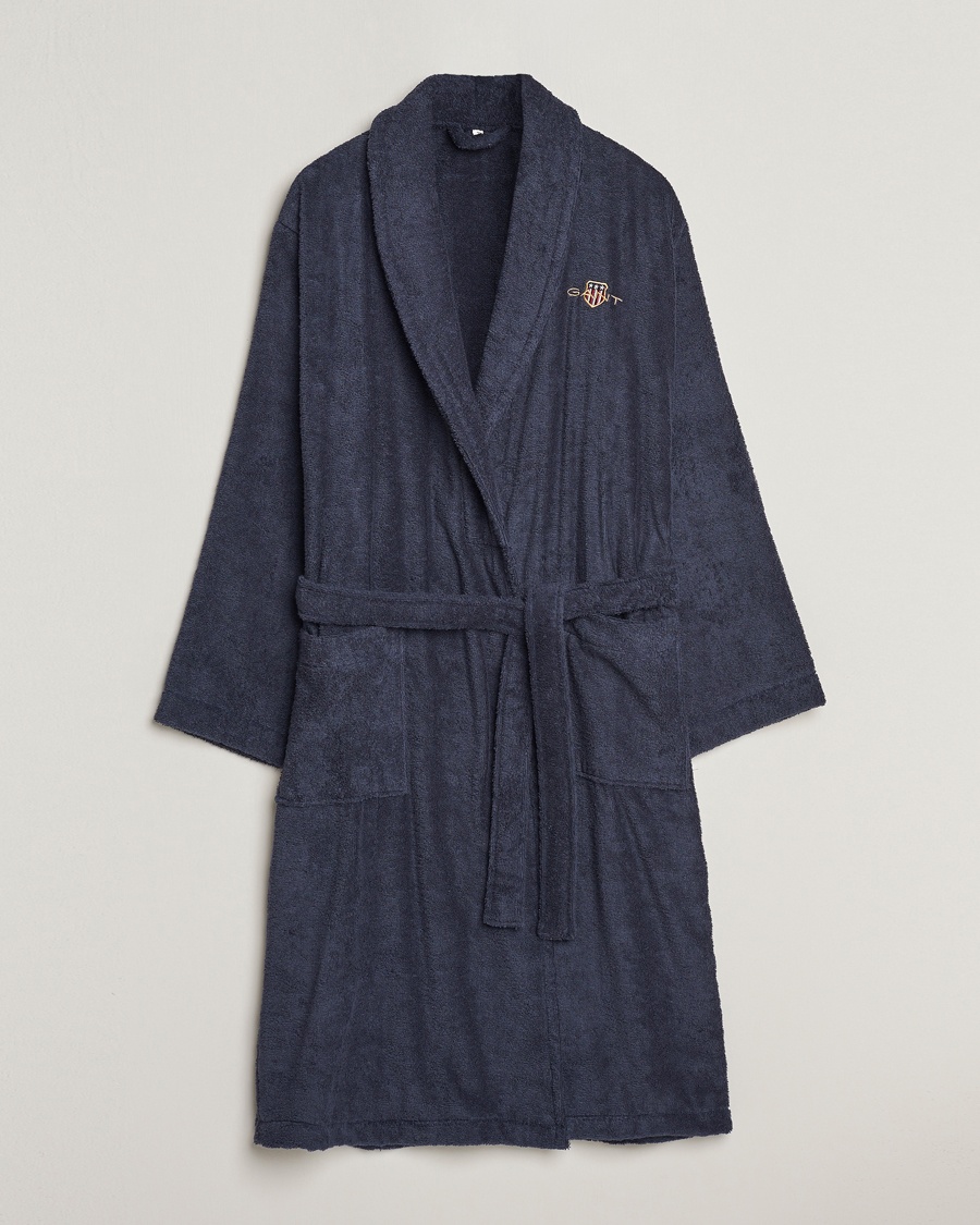 Herren | Morgenmantel | GANT | Archive Shield Terry Robe Evening Blue