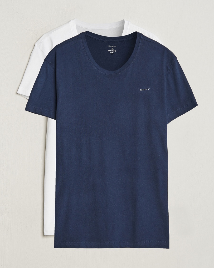 Herren | Multipack | GANT | 2-Pack Crew Neck T-Shirt Navy/White