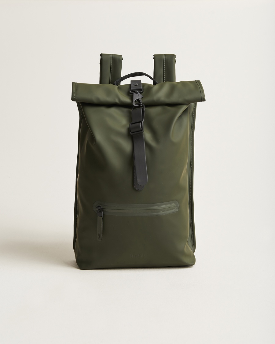 RAINS Rolltop Rucksack Green – Grün