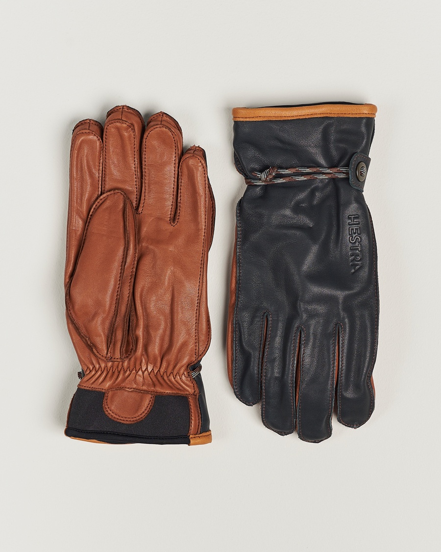 Hestra Wakayama Leather Ski Glove Navy/Brown – Blau