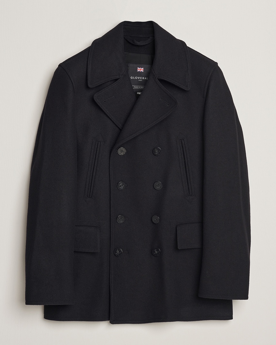Herren | | Gloverall | Churchill Reefer Peacoat Black