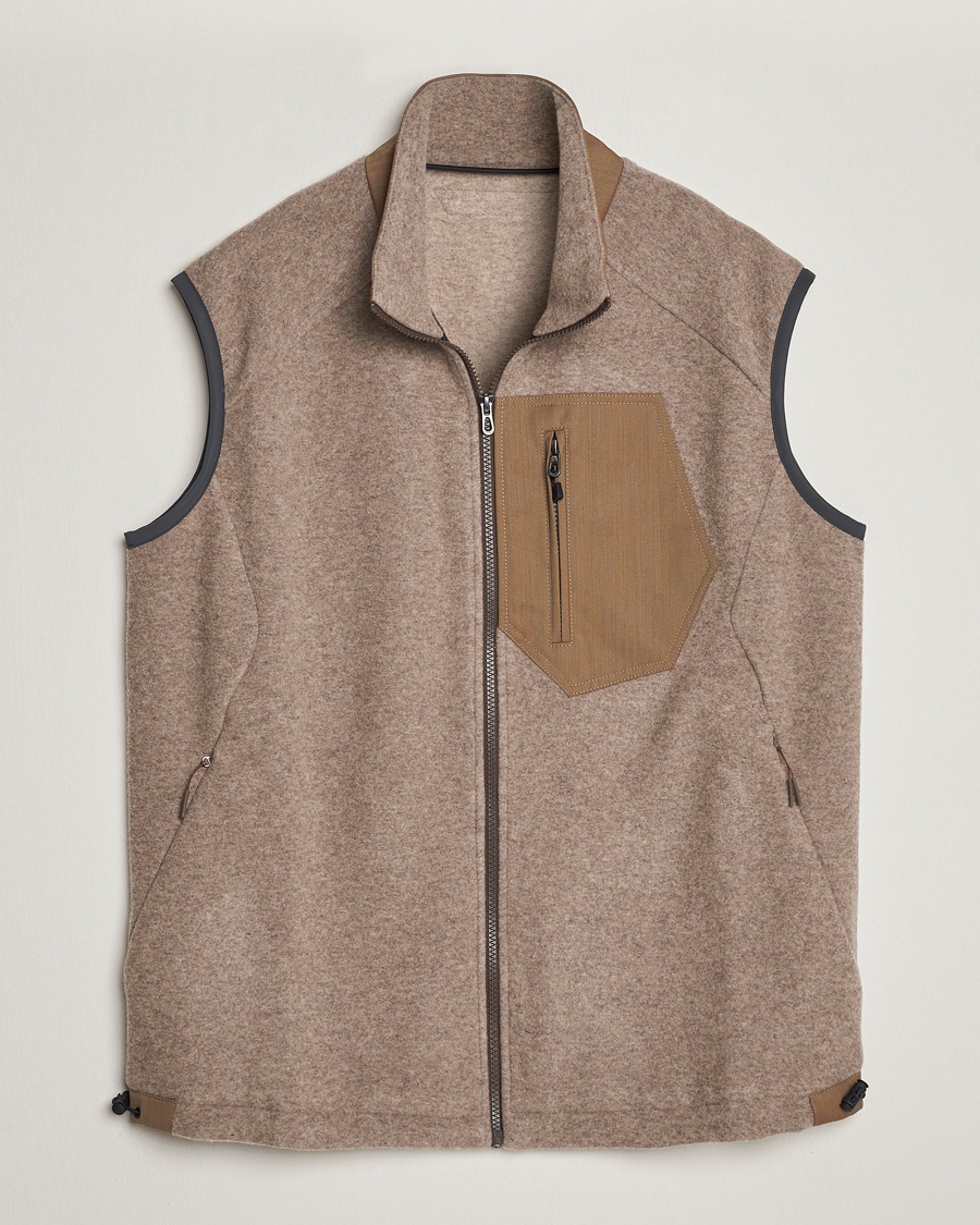 SEASE Explorer Cashmere Fleece Vest Oyster - Braun - Weste - Grösse: M