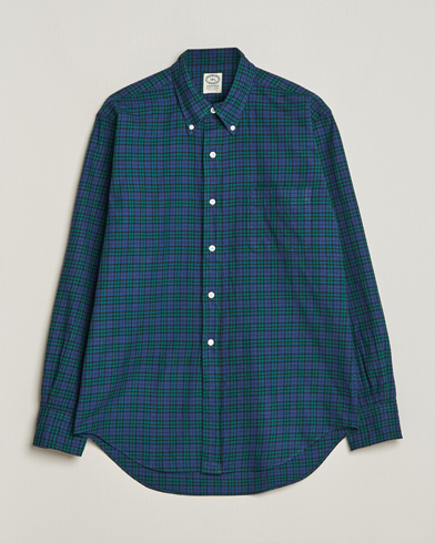 Herren |  | Kamakura Shirts | Vintage Ivy Blackwatch Flannel Shirt Navy/Green