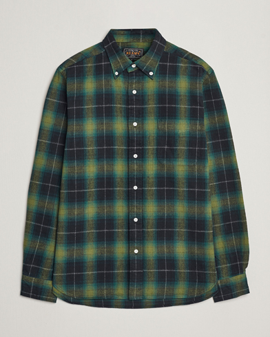 Herren |  | BEAMS PLUS | Shaggy Flannel Button Down Shirt Green Check