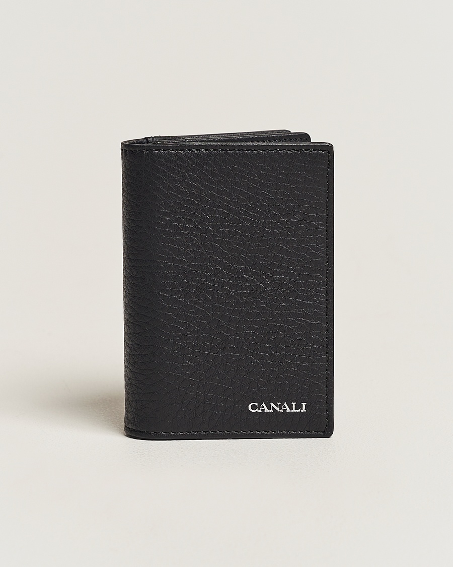 Canali Grain Leather Billfold Black – Schwarz