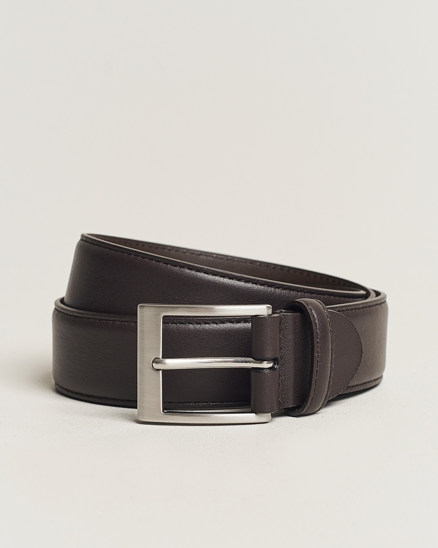 Canali Classic Leather Belt Dark Brown Calf – Braun