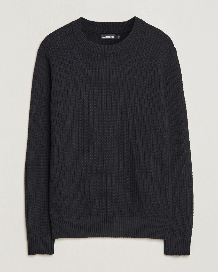 J.Lindeberg Archer Structure Sweater Black - Schwarz - Strickpullover - Grösse: L