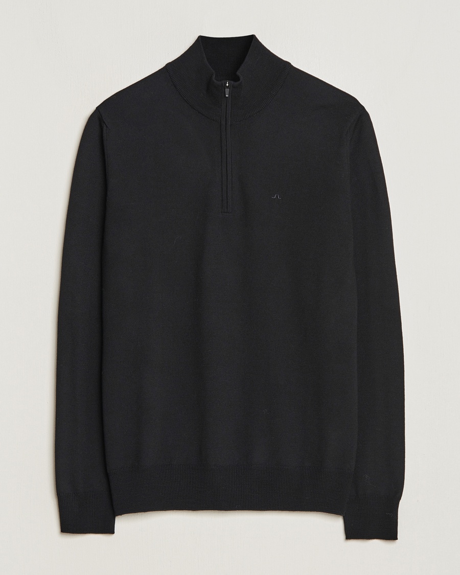 J.Lindeberg Kiyan Quarter Zip Wool Sweater Black - Schwarz - Half-zip - Grösse: S