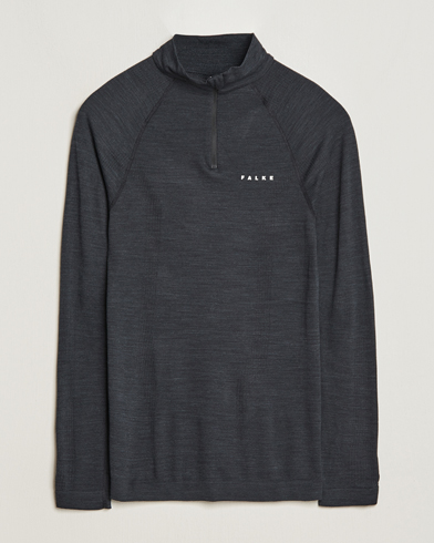 Herren |  | Falke Sport | Falke Long Sleeve Wool Tech half Zip Shirt Black