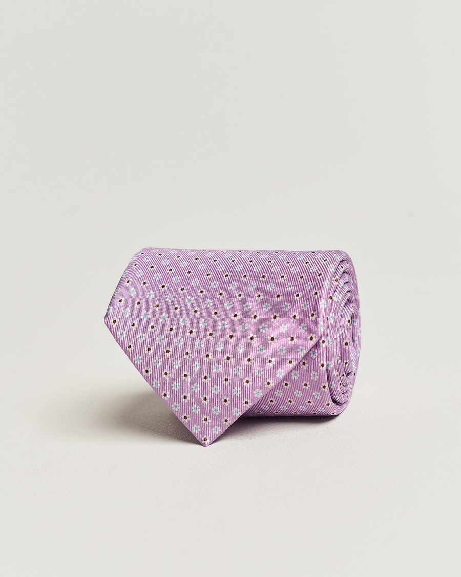  3-Fold Printed Silk Tie Lilac