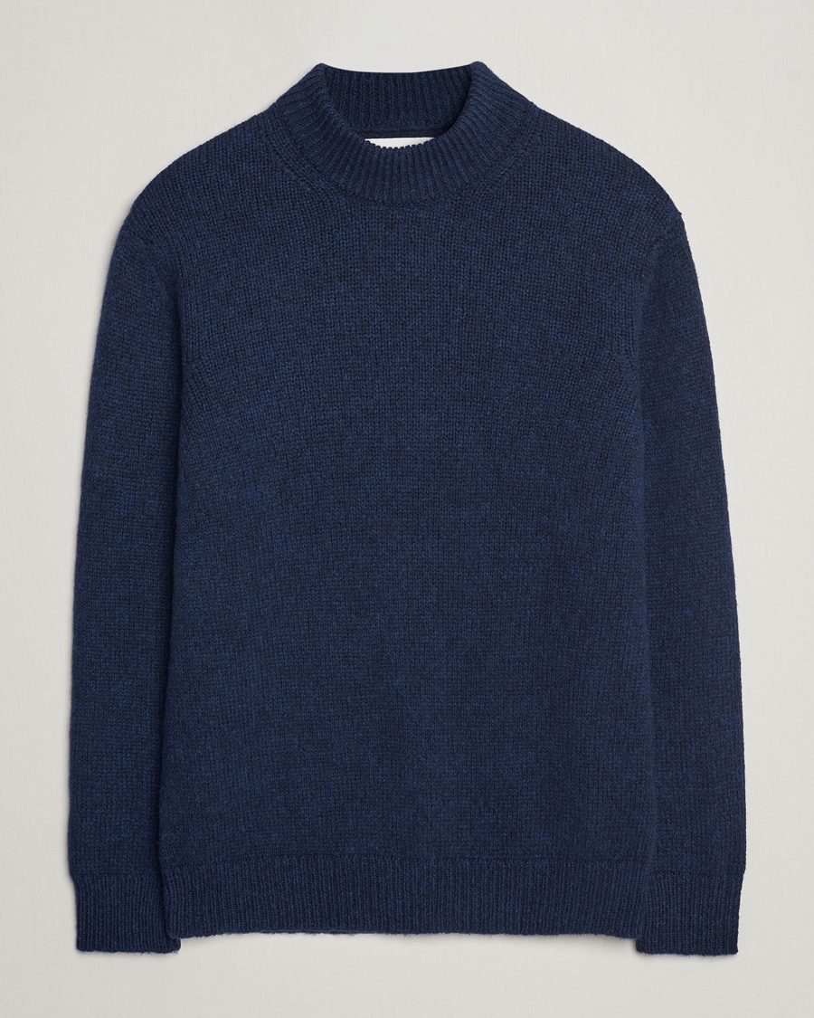NN07 Nick Mock Neck Sweater Navy Blue - Blau - Strickpullover - Grösse: M