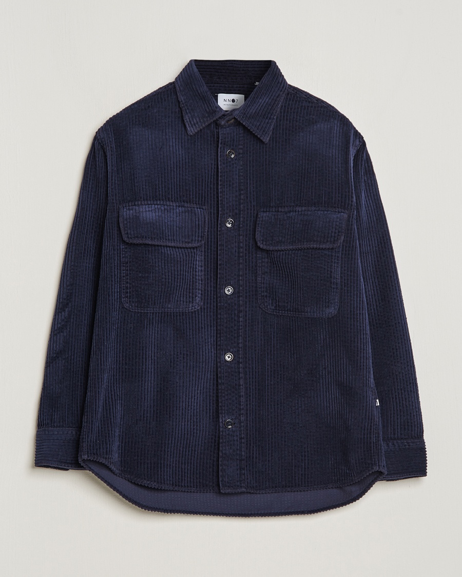 NN07 Folmer Corduroy Shirt Navy Blue - Blau - Overshirts - Grösse: M