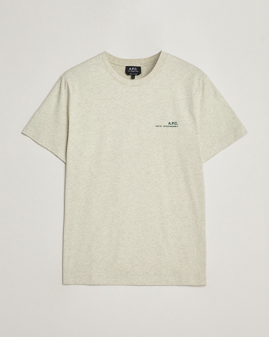 A.P.C. Item T-Shirt Vert Pale Chine - Grün - T-shirt - Grösse: XXL