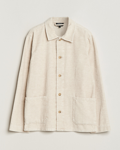 Herren |  | A.P.C. | Kerlouan Cotton/Linen Corduroy Shirt Jacket Ecru