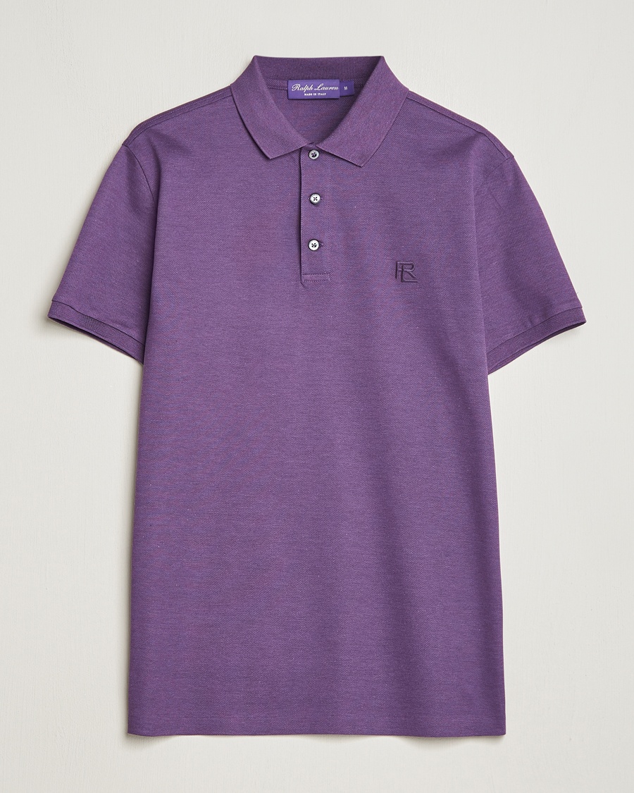 Ralph Lauren Purple Label Mercerized Cotton Polo Purple Melange - Lila - Kurzarm-Poloshirts - Grösse: XL