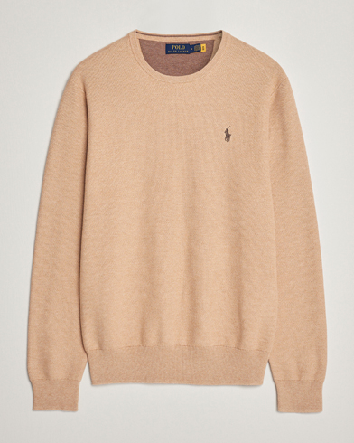 Herren |  | Polo Ralph Lauren | Textured Cotton Crew Neck Sweater Camel Melange