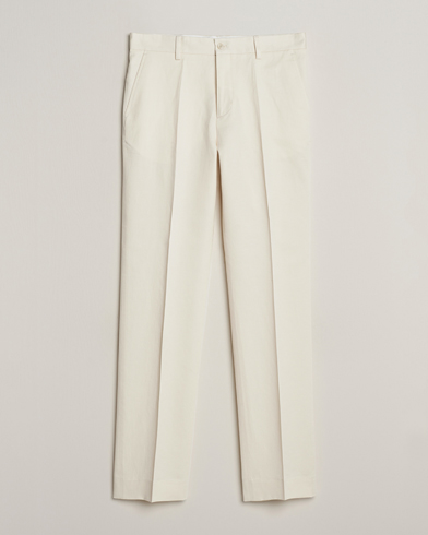 Straight Linen Trousers Bone White