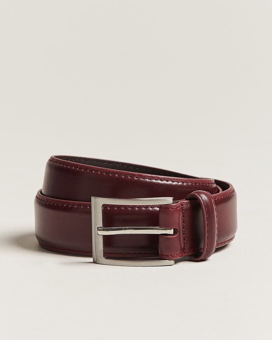 Loake Shoemakers Philip Leather Belt Burgundy – Rot