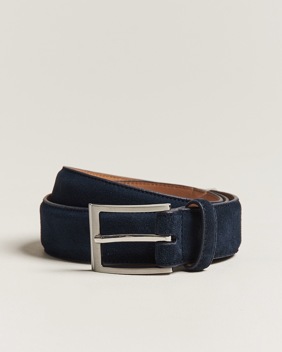 Loake Shoemakers William Suede Belt Navy – Blau