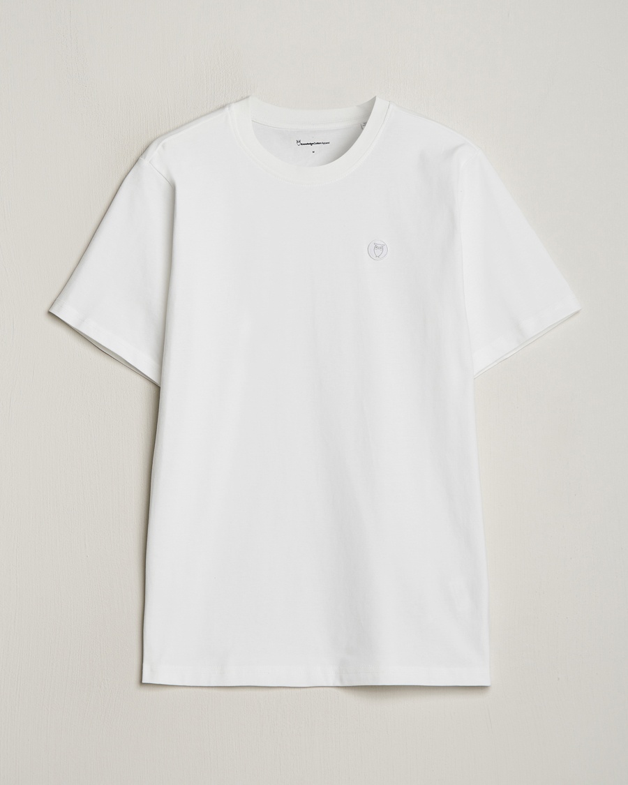 Herren | Weiße T-Shirts | KnowledgeCotton Apparel | Loke Badge T-Shirt Bright White