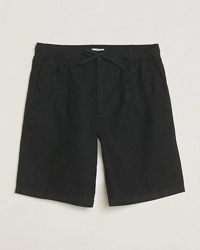  Loose Linen Shorts Jet Black