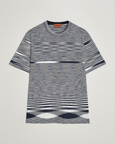 Herren |  | Missoni | Space Dyed Knitted T-Shirt White/Navy