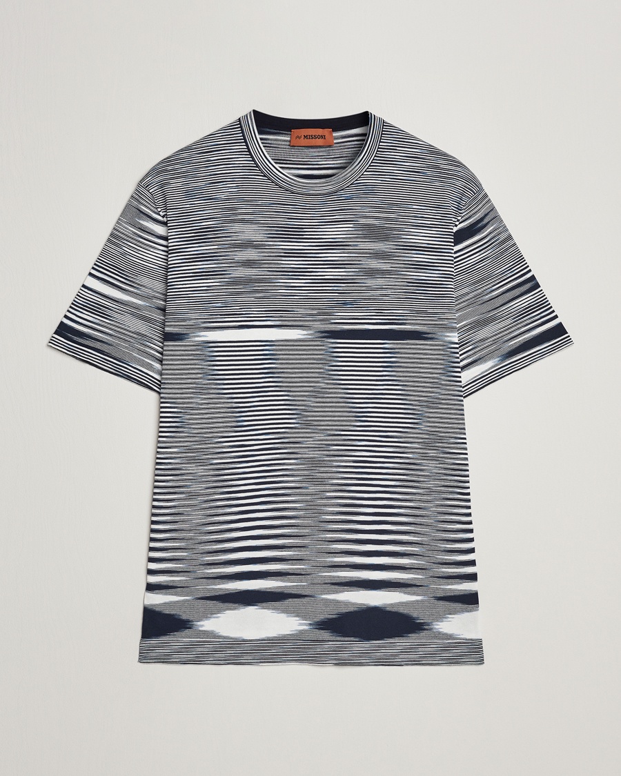 Missoni Space Dyed Knitted T-Shirt White/Navy - Blau - T-shirt - Grösse: 50