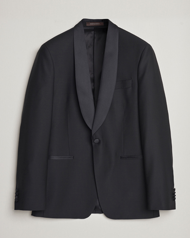 Herren | Stilvolle Silvester-Party | Oscar Jacobson | Figaro Wool Tuxedo Blazer Black