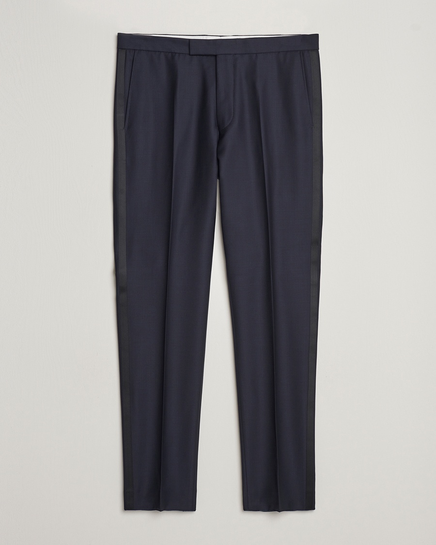 Herren | Kleidung | Oscar Jacobson | Denz Wool Tuxedo Trousers Navy