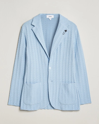 Herren |  | Lardini | Knitted Structure Cotton Blazer Light Blue