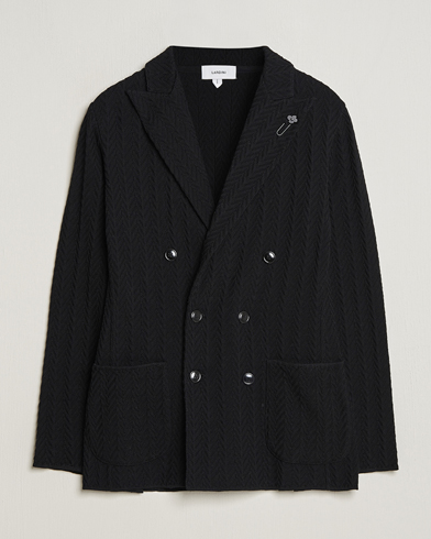 Herren |  | Lardini | Double Breasted Structured Knitted Blazer Black