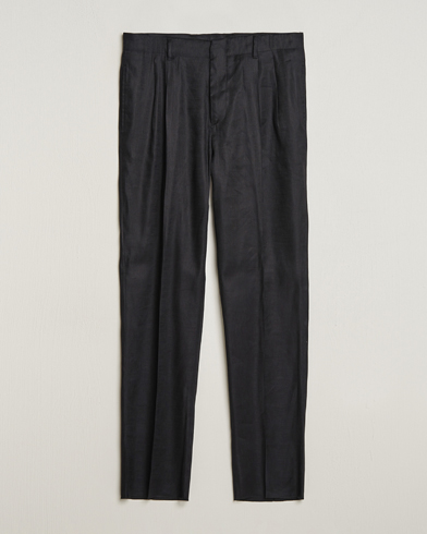 Herren |  | Lardini | Atos Pleated Linen Trousers Black