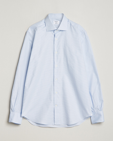 Herren | Mazzarelli | Mazzarelli | Soft Cotton Cut Away Shirt Light Blue