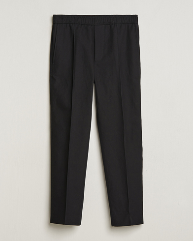 Herren |  | Lanvin | Cotton/Linen Drawstring Trousers Black