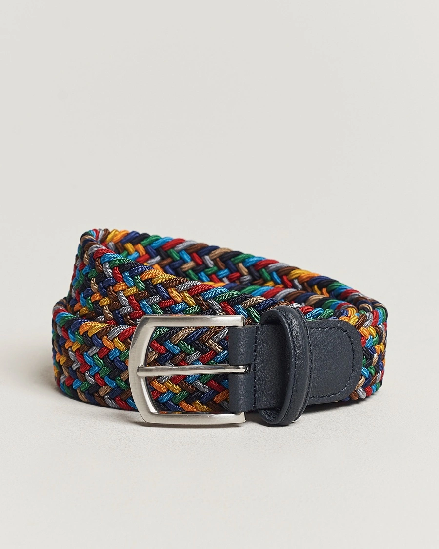 Anderson's Stretch Woven 3,5 cm Belt Dark Multi – Mehrfarbig